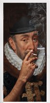 Deursticker Willem van Oranje - Sigaret - Rook - 85x215 cm - Deurposter