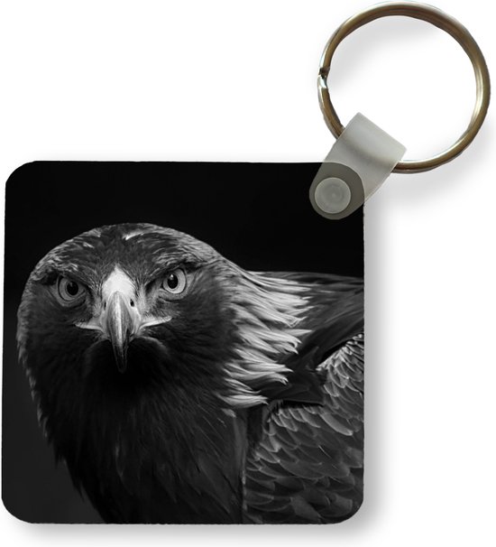 Sleutelhanger - Uitdeelcadeautjes - Buizerd - Vogel - Dieren - Zwart - Wit - Plastic