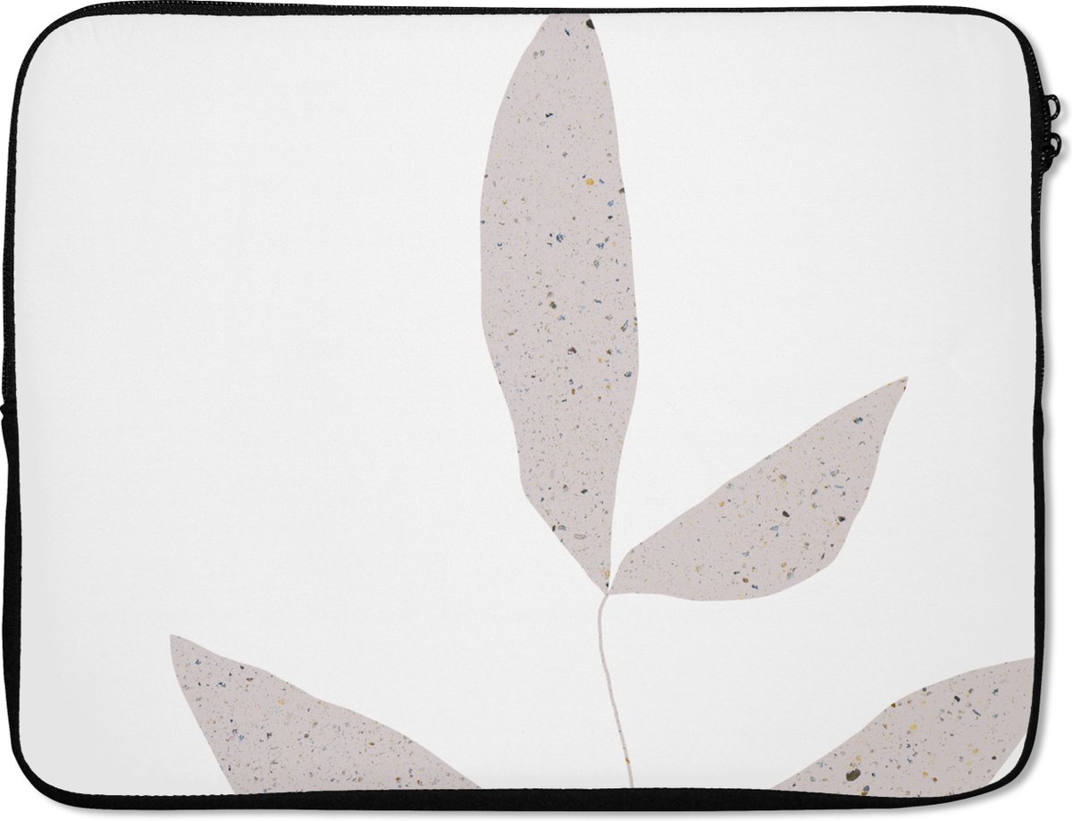Laptophoes - Bladeren - Pastel - Design - Terrazzo - Laptop - Laptop case - 15 6 Inch