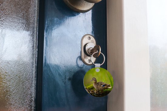 Porte-clés - Canard - Vogels - Water - Branche - Mousse - Plastique - Rond - Cadeaux à distribuer