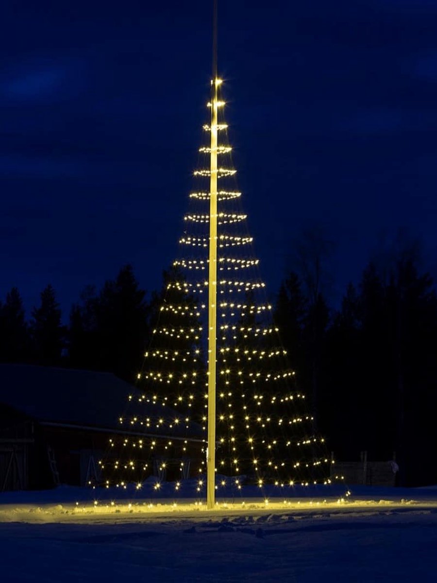 Montejaur Vlaggenmast Kerstboom Verlichting- 4 meter - 312 LED - Warm Wit - Montejaur