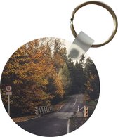 Sleutelhanger - Bomen - Weg - Herfst - Plastic - Rond - Uitdeelcadeautjes