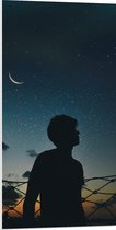 WallClassics - Plaque de Mousse PVC - Silhouette de Personne sous Ciel Étoilé - Photo 50x100 cm sur Plaque de Mousse PVC