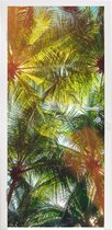 Deursticker Bladeren - Palm - Zon - 75x205 cm - Deurposter