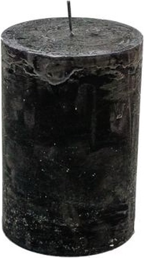 Bougie pilier - noir - 10x15cm - paraffine - lot de 3