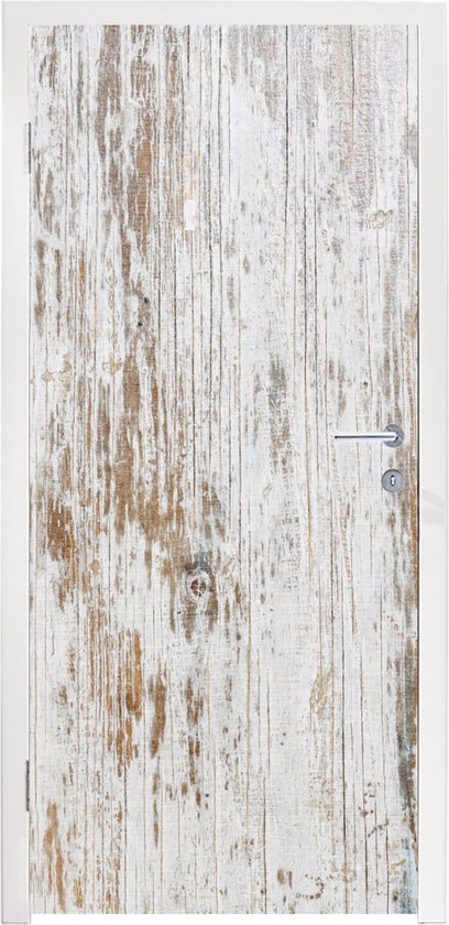 Deursticker Structuur van houten planken - 90x205 cm - Deurposter