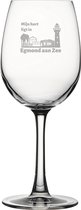 Gegraveerde witte wijnglas 36cl Egmond aan Zee