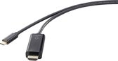 Renkforce USB-C / HDMI Adapterkabel USB-C stekker, HDMI-A-stekker 3.00 m Zwart UHD 4K @ 60 Hz RF-4531594 USB-C-displayk