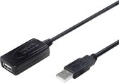 LogiLink 10m USB - USB 2.0 M/F USB-kabel USB A Zwart