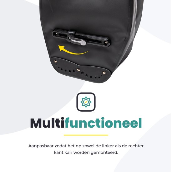 Voltano Luxe Fietstas Greek 28L - Enkele Pakaftas - Zwart Met Motief - 100% Waterdicht - Gratis Schouderband van Voltano — afbeelding 5