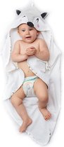 Babyhoedje voor meisjes en jongens - Fox Head Hood - Baby badjasje 100% Zacht organisch katoen, Oeko TEX-gecertificeerd, vrij van chemische producten - 70x70 cm Babyhanddoek, 0-12 maanden - Grijs