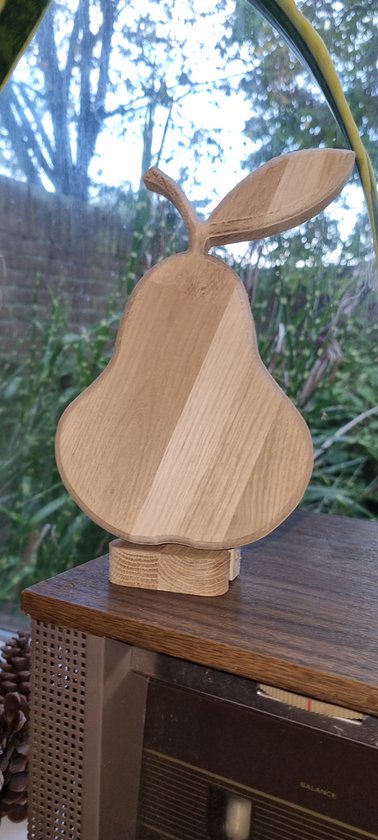 Foto: Era wood houten fruit appel peer kers 18mm massief eiken onbehandeld met steun decoratie