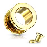 goudkleurige chirurgisch stalen flesh tunnel 5 mm RH-Jewelry