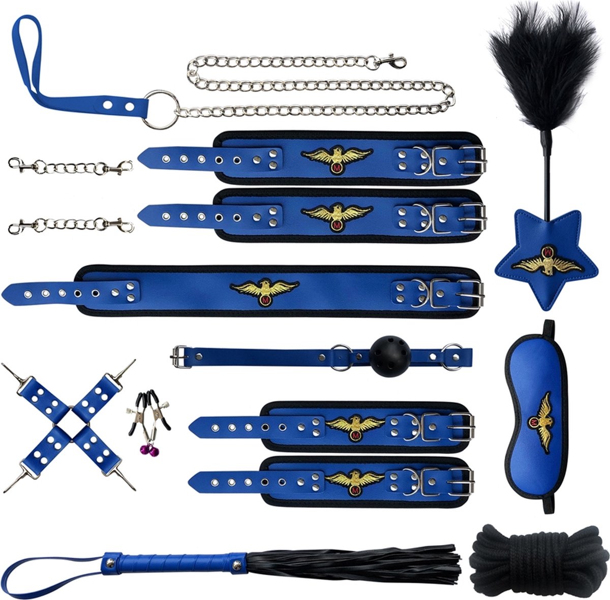 Goedkoopste BDSM - Bondage set - Extreme - Sex Toys voor Koppels 11-delig - piloten thema