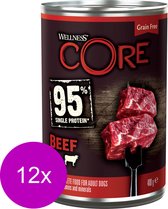 Wellness Core Grain Free 95 400 g - Hondenvoer - 12 x Rund&Broccoli