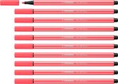 STABILO Pen 68 - Premium Viltstift - Neon Rood - Doos 10 stuks