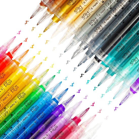 Stiften - Verfstiften - Acrylverf - Acryl stiften - Happy Stones - 28 kleuren