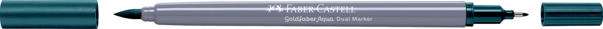 Faber-Castell - Duo aquarel marker - Goldfaber - diep kobalt groen 158 - brush / 0,6mm - FC-164658
