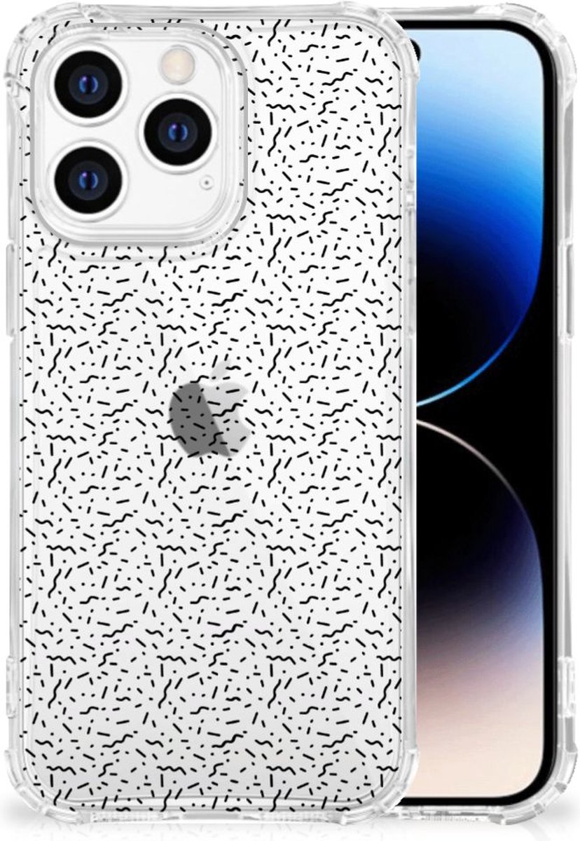 iPhone 14 Pro Doorzichtige Silicone Hoesje Stripes Dots
