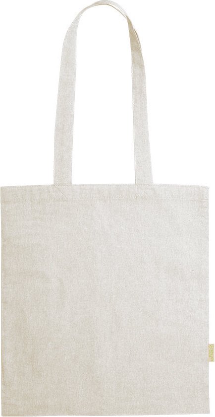 Tote bag - Sac de transport - Anse longue - Durable - 38 x 42 cm - Coton recyclé - beige