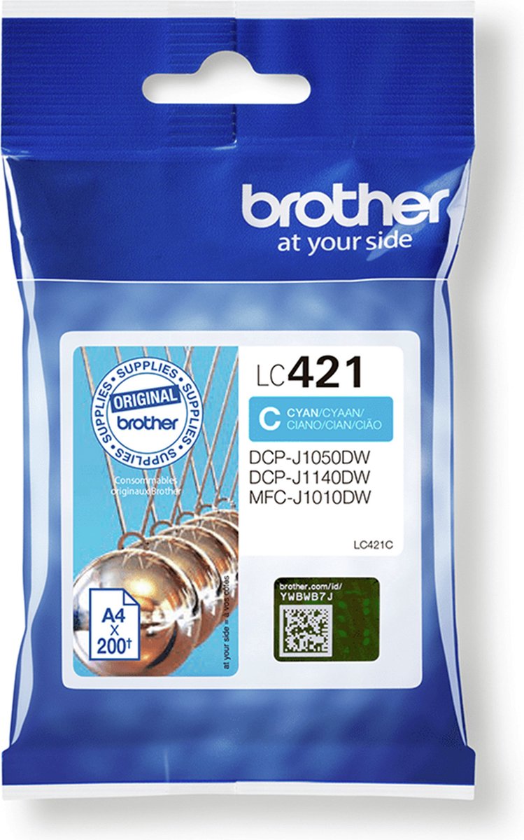 LC421C Inktcartridge - BROTHER - Cyaan Standaardcapaciteit 200 pagina's - Voor DCP-J1050DW, MFC-J1010DW en DCP-J1140DW