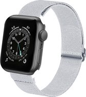 Horloge Bandje Geschikt voor Apple Watch 42/44/45 mm Bandje Nylon Polsband - Stoffen Bandje Geschikt voor Apple Watch 1-8 / SE (42/44/45 mm) Bandje - Wit