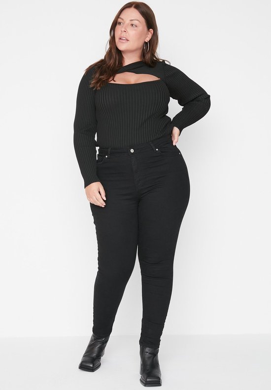 Trendyol Vrouwen Hoge taille Mager Grote maten jeans | bol.com