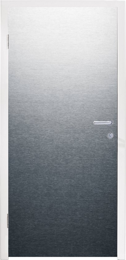 Deursticker Metaal print - Lijn - Grijs - 80x215 cm - Deurposter