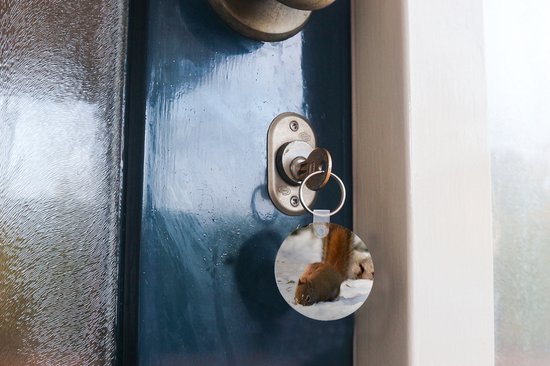 Porte-clés - Écureuil - Loup - Neige - Hiver - Plastique - Rond - Distribuer des cadeaux