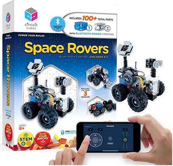 Circuit Cubes Space Rover - Robot Bouwpakket - Bouw Je Eigen Robot - Mobiliseer je LEGO-Auto - Bluetooth Control