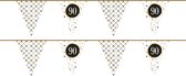 Haza Vlaggenlijn - 90 jaar - 3 ST - verjaardag versiering - leeftijd - vlaggetjes slinger - 6 m