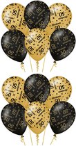 Ballons Paperdreams - fête de luxe Abraham/50 ans - 16x pièces - différentes couleurs - 30 cm