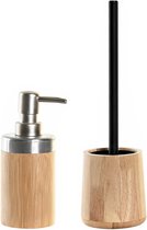 Items - Toiletborstel met houder 38 cm en zeeppompje 300 ml bamboe/rvs