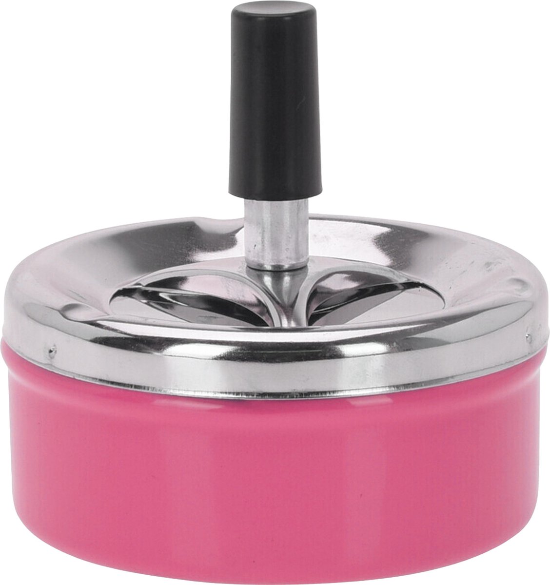 Goedkoopste Excellent Houseware Draaiasbak/drukasbak - rond metaal - 10 cm - roze