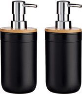 Berilo zeeppompjes/zeepdispensers kunststof - 2x stuks - zwart