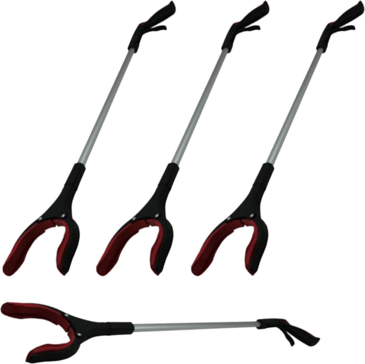 Goedkoopste Benson Afvalgrijpers/grijphulp - 4x - draaibare kop - 82 cm - kunststof