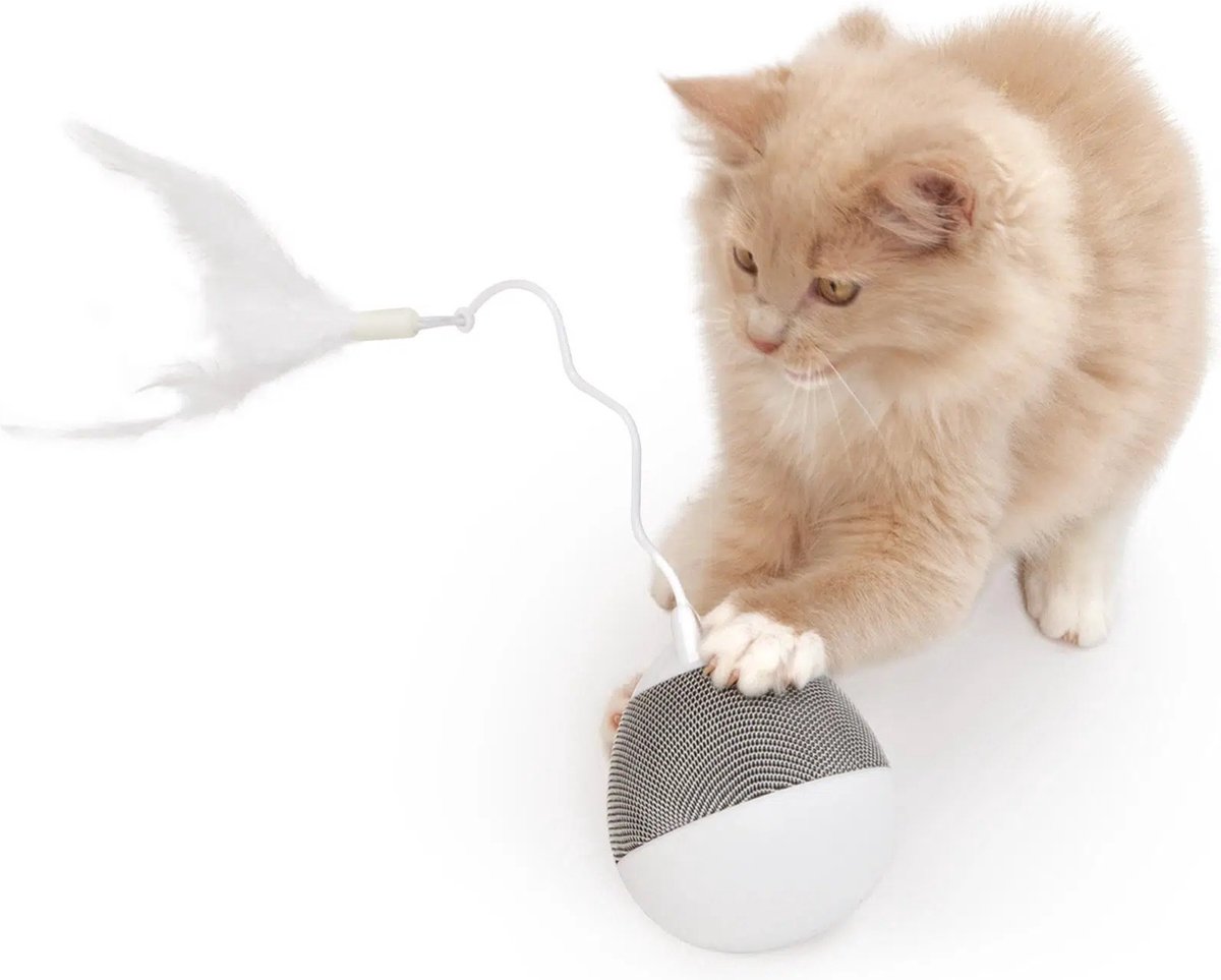 Cat it PIXI spinner Interactief, ronddraaiend speelgoed voor katten wit/blauw