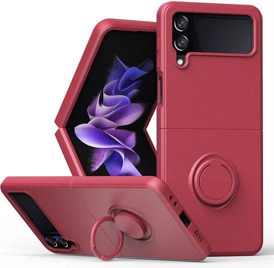 galaxy flip Z4 hoesje groen bumper cover met stijlvolle ring bol