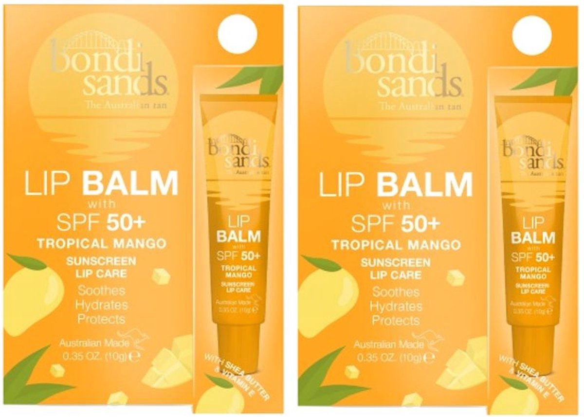 BONDI SANDS - Sunscreen Lip Balm SPF 50+ Tropical Mango - 2 Pak