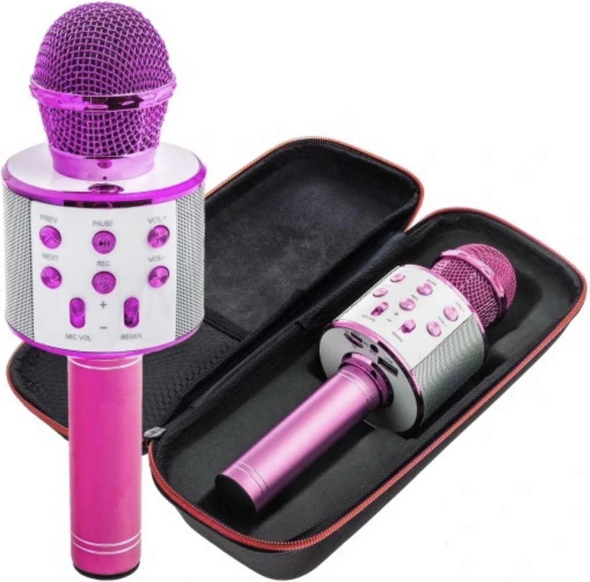 Microphone karaoké Bluetooth LifeGoods - Sans fil avec haut-parleur HiFi -  Set pour