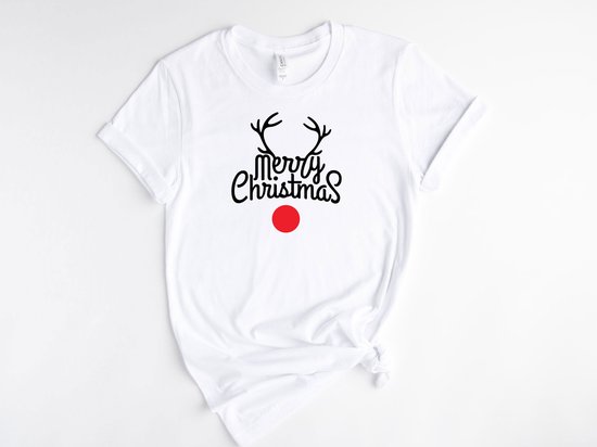 Lykke Merry Christmas T-Shirt | Kerst | Mannen - Vrouwen - Unisex | Katoen | Wit | Maat S
