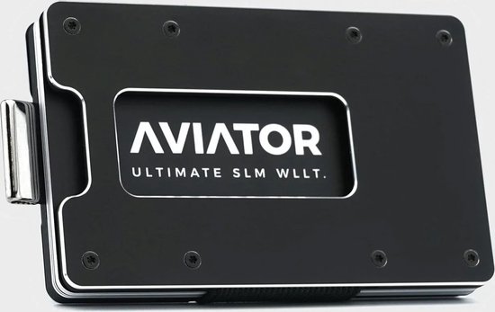 Aviator - Obsidian black slide wallet - airtag cash clip - slim acrylic kleingeld vak - acrylic frame