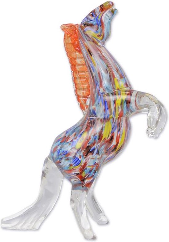 Glazen beeld - Fokpaard - Hengst - Murano stijl - 33 cm hoog