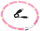 LED EASYDOG halsband - roze - inkortbaar 20 tot 70 CM - oplaadbaar