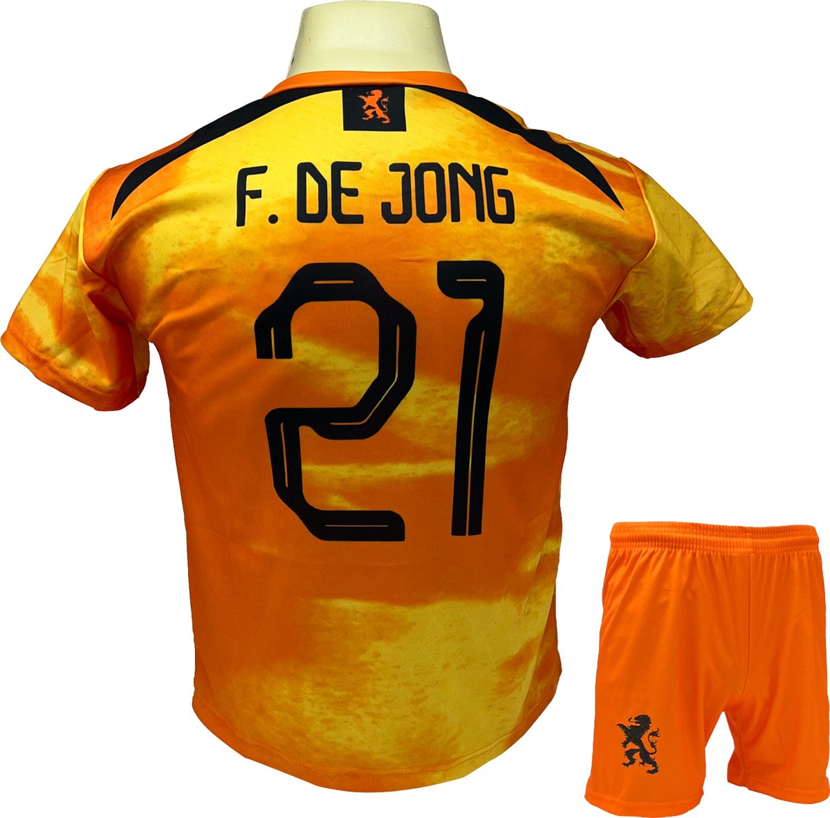 Frenkie de Jong Nederlands Elftal Voetbaltenue - Voetbal T-Shirt + Broek Set - Oranje - Maat: 104