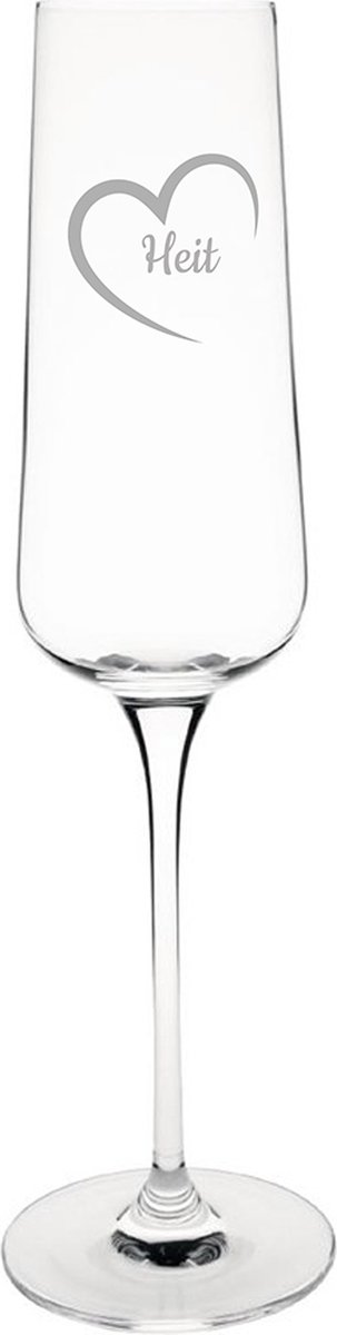 Gegraveerde Champagneglas 27cl Heit mei hert