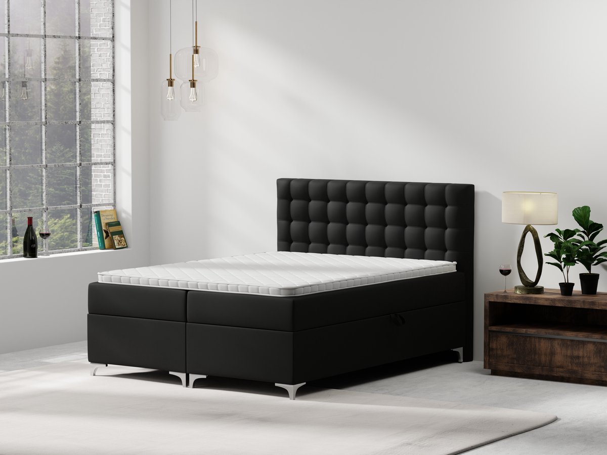 Springcrest® Luxe Boxspringset met Opbergruimte - Bed - 180x200 cm - Zwart