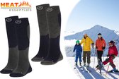 Heat Essentials - Ski Sokken 39 42 - Blauw - 2 Paar - Unisex - Extra Ondersteuning en Demping - Warme Sokken met Wol - Skisokken Heren - Skisokken Dames - Wintersport Sokken - Huissokken - Compressie sokken