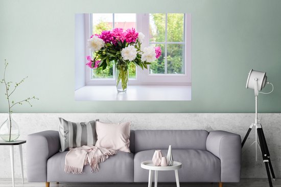Affiche Fleurs - Pivoines - Vase - 120x90 cm