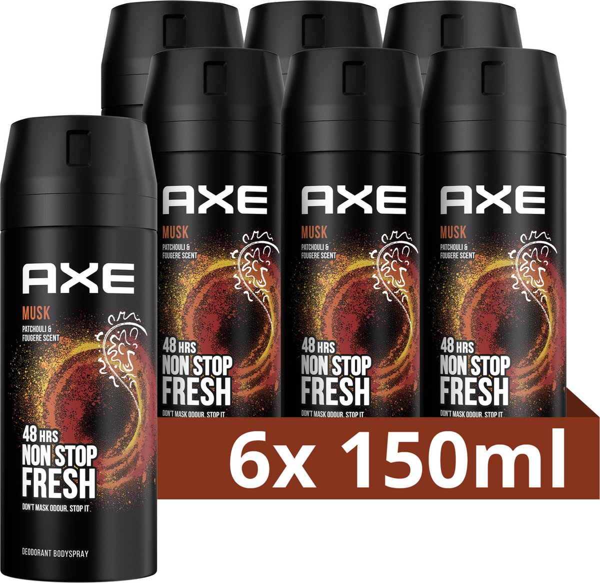 Axe Musk Bodyspray Deodorant - 6 x 150 ml - Voordeelverpakking - Axe